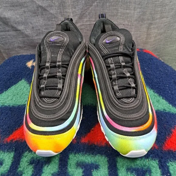 %Nike Air Max 97 Tie Dye Black Multicolor Rainbow CK0841-001 Men 8 - A1 - Picture 2 of 13